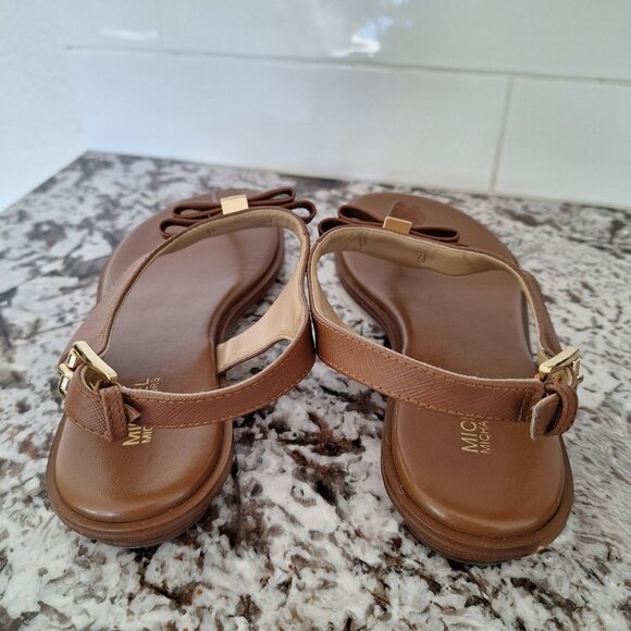 Michael Kors Brown Sandals with Gold Accents - Picture 4 of 7